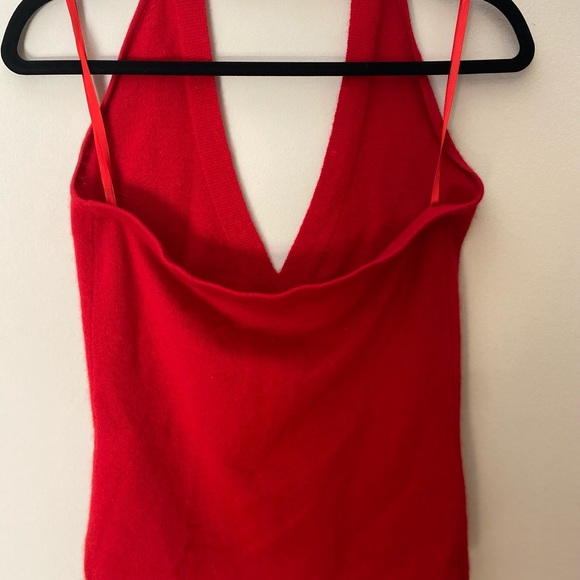 Red Sweater Halter Top - Picture 3 of 4